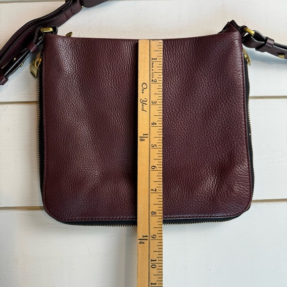 FOSSIL Leather Preston Crossbody Bag Purse Adjustable Strap Espresso Brown - Picture 9 of 10
